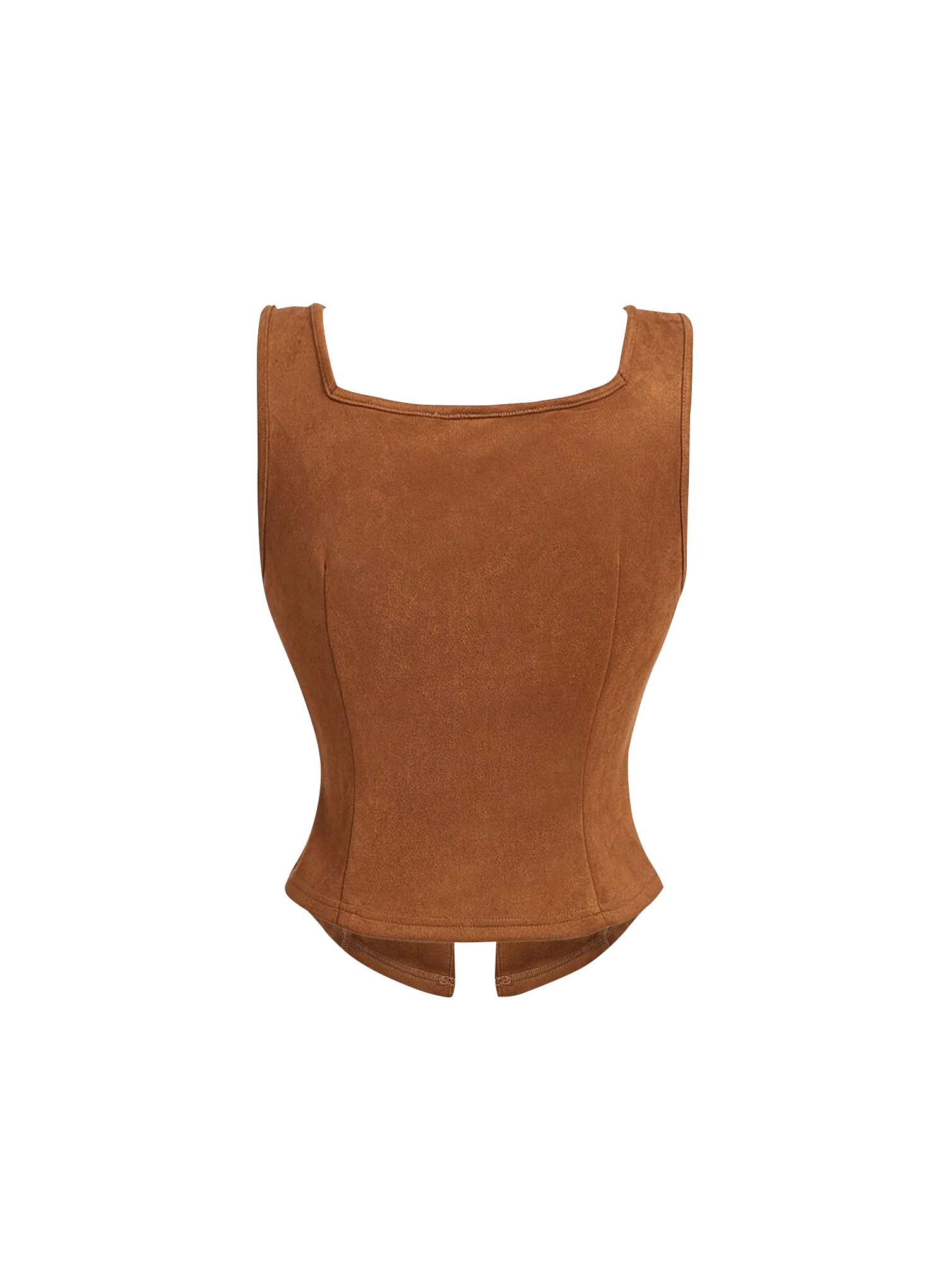 Loptok Women's Brown Lace Button Front Tank Top - Image 2