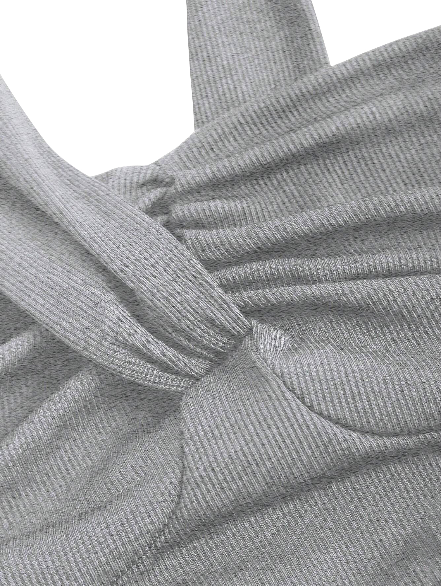 Loptok Women's Grey Backless Ruched Rib Knit Halter Top - Image 3